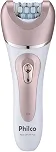 Philco Depilador PDP02R Aqua Deluxe Plus 9 em 1 Sem Fio Bivolt Rosa e Branco Capa massageadora