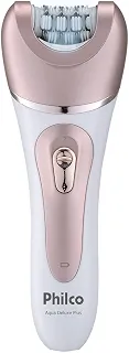 Philco Depilador PDP02R Aqua Deluxe Plus 9 em 1 Sem Fio Bivolt Rosa e Branco Capa massageadora