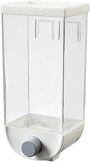 Dispenser de Cereais e Grãos de Parede 1500 ml com Botão Dosador - Porta Mantimentos Transparente - Porta Cereal para Arroz, Feijão, Café e Ração
