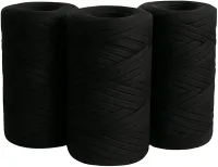 SYMEON Kit 3 Fio De Malha Ecológico 85% Algodão Espessura Média Crochê Tricô Artesanato 1,5kg 240m (Tons de Preto)