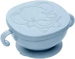 LYOR - Bowl com Tampa e Ventosa Baby Elefante Azul Plástico