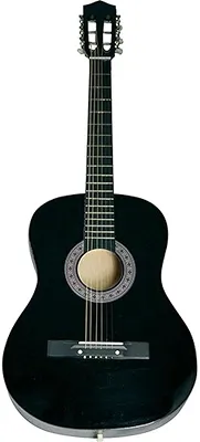 Violão Acústico Tradicional para Iniciantes, 6 Cordas de Aço, Preto, 38', Madeira Birch/Basswood