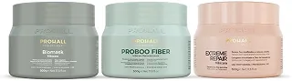 Cronograma Capilar Prohall - Kit HNR Premium (3 Produtos) - Tratamento Profissional para Reconstrução, Brilho e Força