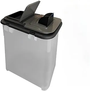 Porta Ração 15KG + Pá Dosadora Com 35 Litros (Transparente)