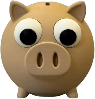 Cofrinho Porquinho Tradicional para Moedas e Notas Bege