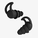 Protetor Auricular de Silicone Reutilizável Par com Estojo para Dormir Estudar e Natação Formato Anatômico Preto