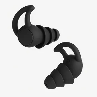 Protetor Auricular de Silicone Reutilizável Par com Estojo para Dormir Estudar e Natação Formato Anatômico Preto