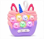 Pop It Eletrônico Unicórnio Mini Game Infantil com Luz e Som Chaveiro Anti Stress Sensorial Portátil (1)