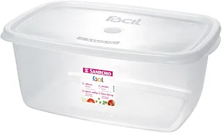 Sanremo - Pote Plástico Hermético Retangular de 3,2 Litros, Linha Fácil