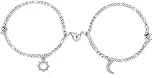 Kit 2 Pulseiras Magnéticas Sol e Lua Casal com Caixa para Presente