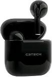 Fone de Ouvido Intra C3Tech EP-TWS-21BK Preto Conexão Bluetooth 5.1, Intra-Auricular, In-Ear, True Wireless Stereo, Microfone Integrado Omnidirecional, Ajuste de Volume, Função Touch