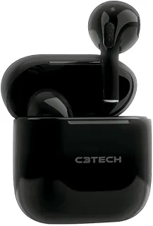 Fone de Ouvido Intra C3Tech EP-TWS-21BK Preto Conexão Bluetooth 5.1, Intra-Auricular, In-Ear, True Wireless Stereo, Microfone Integrado Omnidirecional, Ajuste de Volume, Função Touch