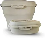 CHEFE Porta Ração para Pets Evolution, Recipiente Expansível 12,5L-25L, Vedação Hermética, Armazena até 10kg, Branco (Areia)