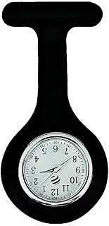 Relógio de Lapela Preto para Profissionais de Saúde com Ponteiro de Segundos Preciso