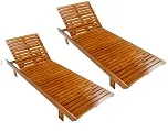 Espreguiçadeira em Madeira Para Piscina ar livre kit com 2 un