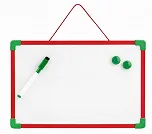 Quadro De Escrita Magnético 40x30Cm Com 2 Ímãs E 1 Caneta Quadro Branco Para Recados Estudos Desenhos (Vermelho)