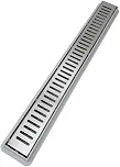 Ralo Linear 5x50 cm com Sifão e Grelha Inox Aberta – Anti-Insetos e Anti-Odor