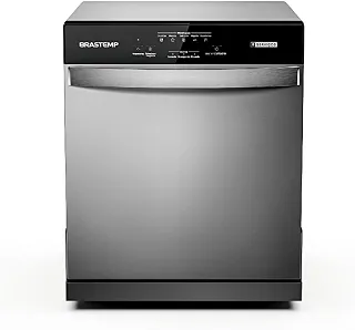 Brastemp Lava-Louças de Piso BLF08BS Cinza 60x56x66 cm 8 Serviços com Função Acquaspray e Painel Intuitivo 67 dBA ( voltagem 220V)