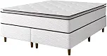 Umaflex Cama Box Queen Size New Itália com Molas Ensacadas e Pillow Top, Branco com Marrom, 63x158x198cm, Capacidade 120kg