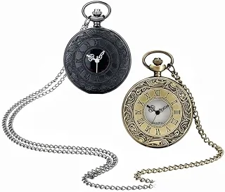 Relógios De Bolso Steampunk Com Corrente Retro Vintage Kit