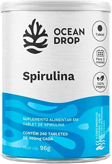 Spirulina 240 Cápsulas Ocean Drop Suplemento em Cápsulas Alga Spirulina