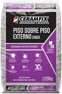 Argamassa Ceramfix 20kg Piso Sobre Piso Externo Cinza Alta Aderência