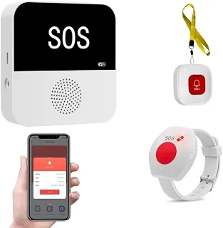 Alarme Sos para Idoso com Botão de Pânico Monitoramento de Emergência (Colar + Relógio)