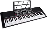 Teclado Musical Arranjador, 61 Teclas, 200 Timbres, 200 Ritmos, Display LED, com Microfone e Fonte 9V