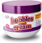 Curly Care Máscara 3 em 1 Bubbles and Cream, Pré-Poo Tratamento Finalizador, Cabelos Ondulados e Cacheados, 300g