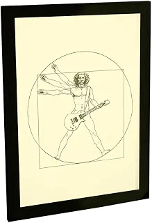 Quadro Decorativo Homem Vitruviano Guitarra Rock Poster 02