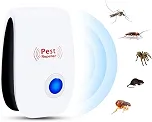 Repelente Eletrônico Ultrassônico de Pragas, Plug-in, Afasta Ratos, Baratas, Mosquitos e Aranhas, Insetos Seguro para Pets Humanos e Plantas Aparelho Elétrico Cobertura até 150 m²
