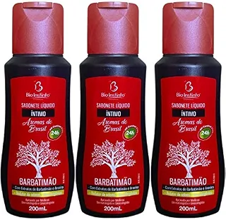 Kit 3 Sabonete Líquido Íntimo Barbatimão 200ml Bio Instinto