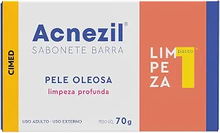 Sabonete para Espinhas Pele Oleosa Antiacne Ácido Salicílico Barra 70g Limpeza Passo Acnezil