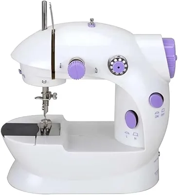 Mini Máquina de Costura portátil Elétrica Luz LED – Compacta e Ideal para Iniciantes e Reparos de Roupas - Costura - 2 Velocidades com Pedal, Fonte e Manual doméstica bivolt 110V/220V – Linha Premium