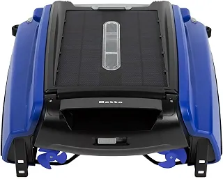 Limpador de superfície de piscina robótico automático Betta SE movido a energia solar, bateria capaz de limpeza contínua 24 h e motores duplos reprojetados tolerantes a cloro e sal (azul)