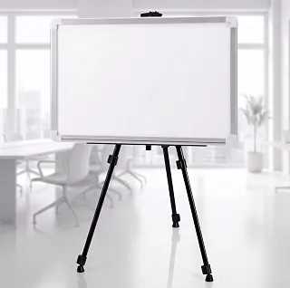 Quadro Branco 100x70cm com Tripé Ajustável Portátil Superfície UV Antimancha Ideal para Home Office Sala de Aula Estudos e Uso Pessoal