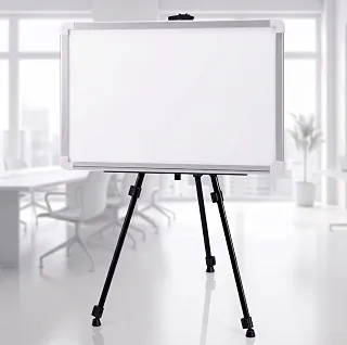 Quadro Branco 100x70cm com Tripé Ajustável Portátil Superfície UV Antimancha Ideal para Home Office Sala de Aula Estudos e Uso Pessoal