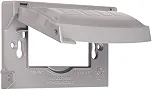 Hubbell MX1250S Universal Metal 12 em 1 Tomada Externa Protetor de Receptáculo 1 Gang, Cinza