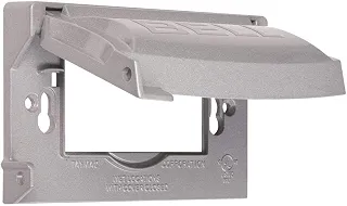 Hubbell MX1250S Universal Metal 12 em 1 Tomada Externa Protetor de Receptáculo 1 Gang, Cinza