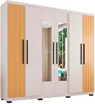 Guarda-roupa Casal com Espelho 6 Portas 4 Gavetas Araplac Braga