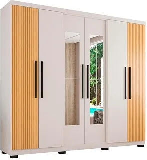 Guarda-roupa Casal com Espelho 6 Portas 4 Gavetas Araplac Braga