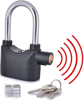 Cadeado Anti-Furto com Alarme – Segurança Inteligente, Moto, Bicicleta, Portão, Armario, Resistência Reforçada e Alarme Sonoro - YASDA