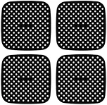 Kit 4 Tapetes Preto de Silicone Protetor para Fogão de Indução, Quadrado, Suporta até 230°C
