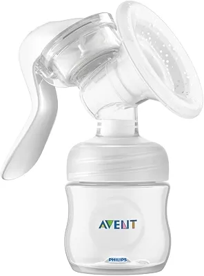 Philips Avent Extrator de Leite Manual, Extração fácil com tecnologia de Movimento Natural, almofada de silicone, frasco Pétala 125ml, bomba de tirar leiteSCF430/03