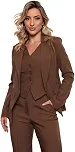 Terno Feminino Conjunto 3 Peças Blazer Colete Calça Social Executiva Elegante para Mulher Secretária Profissional Moda Escritório