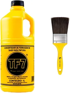 TF7 Convertedor de Ferrugem, 1 Litro, com Pincel de Aplicação, Neutraliza Oxidação, para Portões, Ferramentas e Peças Automotivas