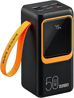 Power Bank 50000mAh 66W com Display Digital e 6 Saídas USB e Type-C para Recarga de Dispositivos