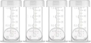 Maymom Recipiente de 42 g projetado para armazenamento de colostro e leite; tampas à prova de vazamento, congelador de leite materno ou armazenamento de geladeira, feito sem BPA; 4 peças/pacote