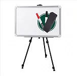 Lousa Branca Quadro Branco 100x70cm com Suporte Tripé Portátil Moldura Alumínio e Superfície UV para Apresentações Reuniões e Escritório, duas canetas e apagador