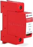 Protetor contra Raios e Surtos Elétricos CLAMPER Front V 20kA, 275V, Corrente Alternada, Classe II, para aplicação em Quadros Elétricos e de Distribuição, DIN 35 mm